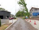 カラーコーンがある場所が物件
